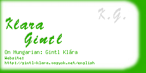 klara gintl business card