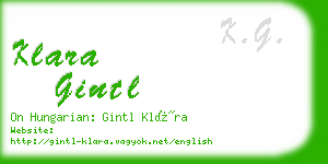 klara gintl business card